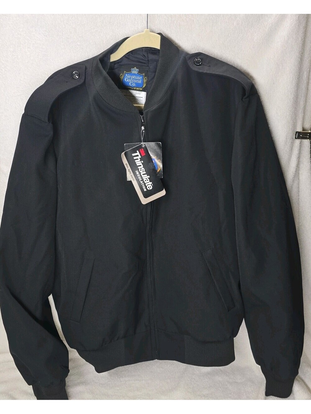Neptune Garment Co. Dress Jacket  Mens 44L Black Insulated Military Uniform Coat